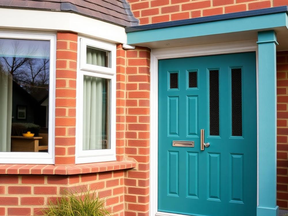 Newly installed windows and a composite front door on a UK home
